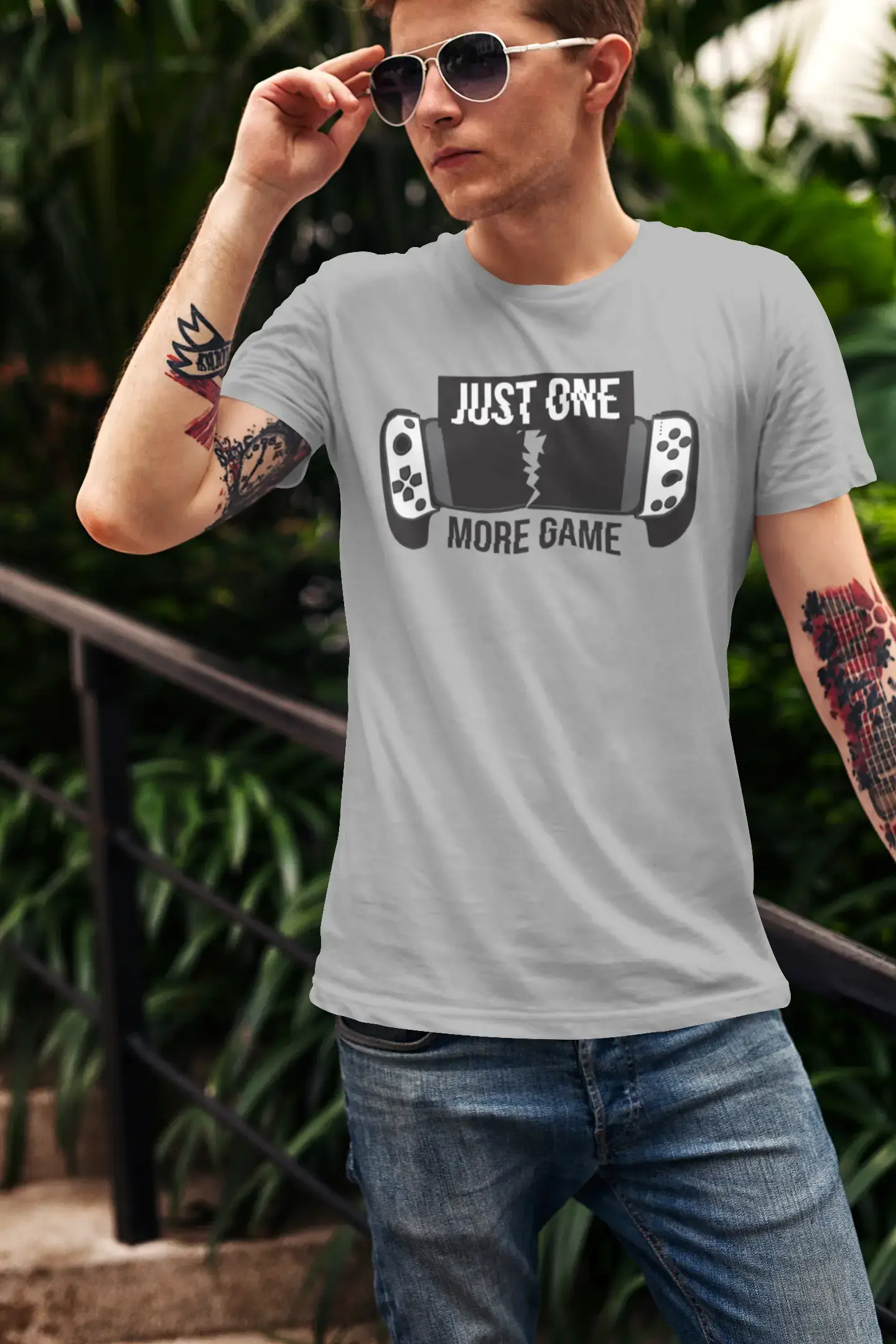 short sleeve t-shirts for hot summer days -ULTRABASIC Men's Gaming T-Shirt Just One More Game - Gamer Tee Shirt