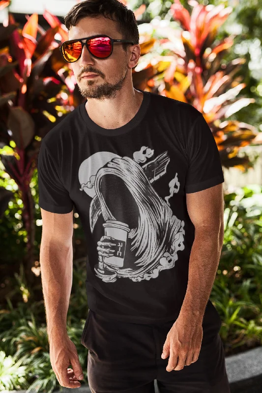 best-rated short sleeve t-shirts for men -ULTRABASIC Men's Graphic T-Shirt Death Before Decaf - Scary Coffe Lovers Shirt