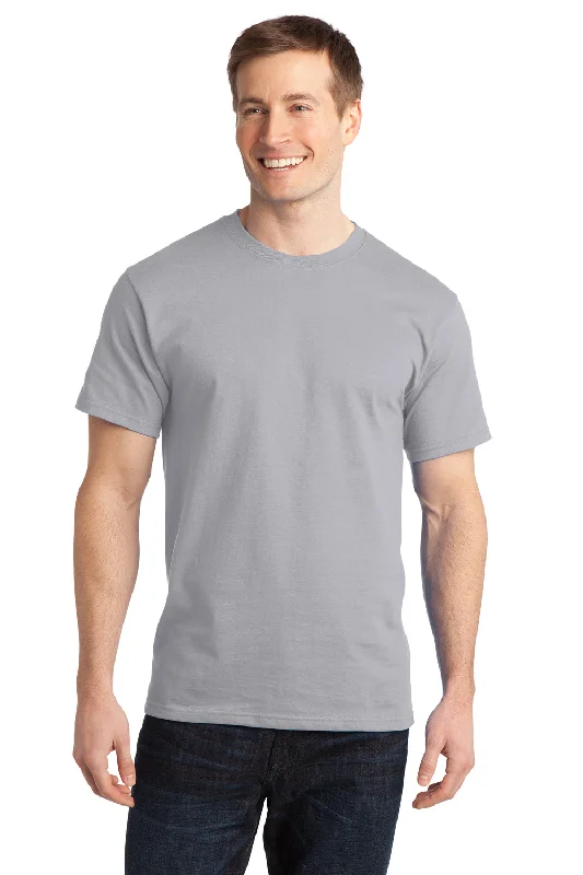 breathable short sleeve t-shirts for men’s sports -Port & Company Mens Short Sleeve Crewneck T-Shirt - Silver Grey