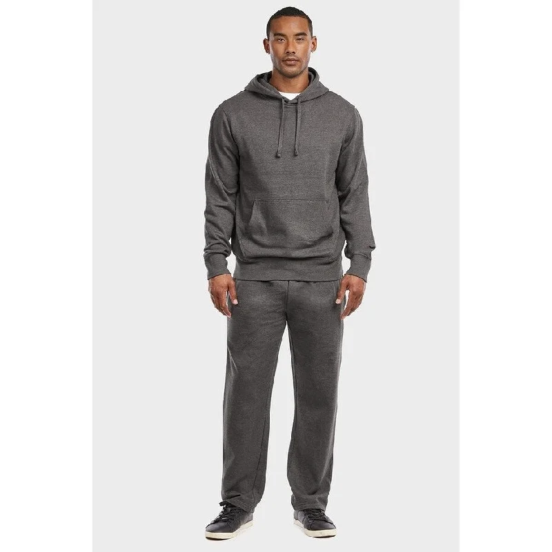 Men's urban bomber jackets-ET TU Men's Lightweight Long Fleece Sweat Pants - Charcoal Grey