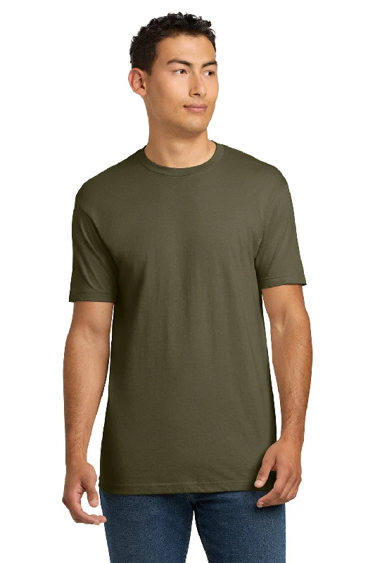 casual short sleeve shirts for every day -Next Level Mens Fine Jersey Short Sleeve Crewneck T-Shirt - Military Green