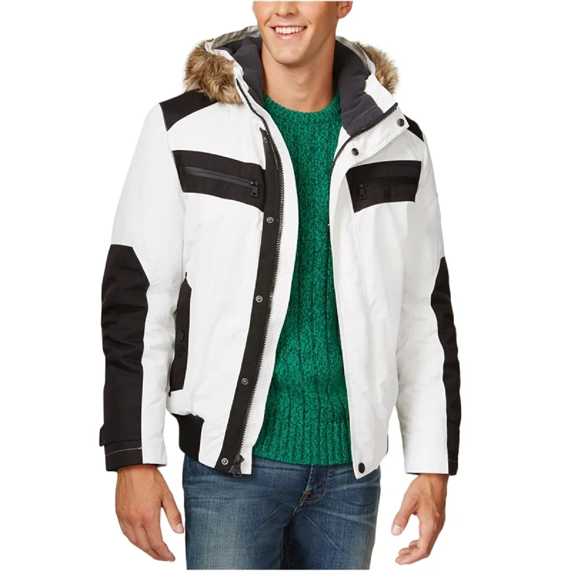 Men's padded quilted jackets-I-N-C Mens Iridescent Cire Parka Coat