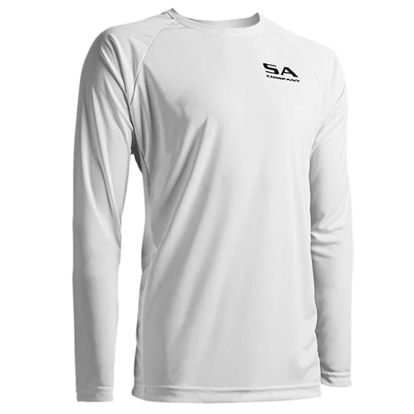 affordable short sleeve t-shirts for casual wear -Performance Long Sleeve Shirt | White | SA Logo