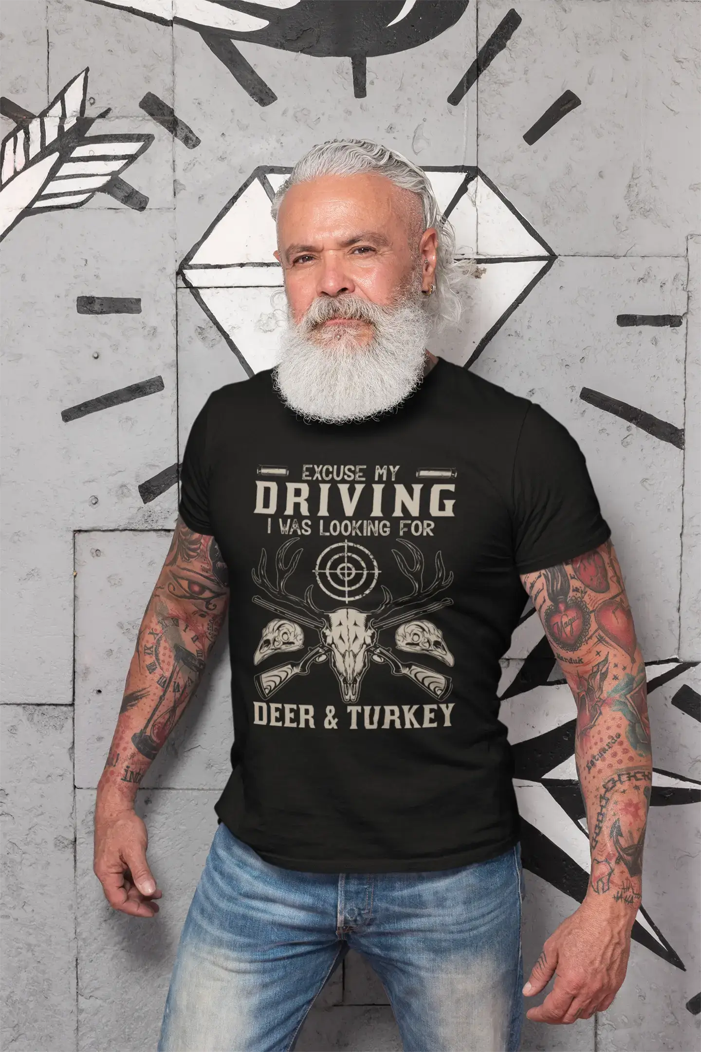 men’s relaxed short sleeve shirts for hot weather -ULTRABASIC Men's T-Shirt Excuse My Driving I Was Looking for Deer and Turkey - Hunter Tee Shirt