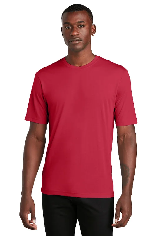 men’s casual short sleeve tees with patterns -Sport-Tek Mens Competitor Moisture Wicking Short Sleeve Crewneck T-Shirt - Deep Red