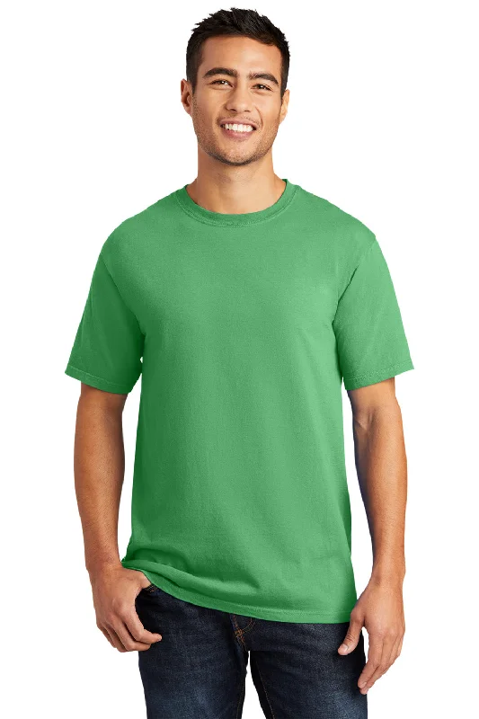 trendy short sleeve shirts for gym wear -Port & Company Mens Beach Wash Short Sleeve Crewneck T-Shirt - Guacamole Green - Closeout