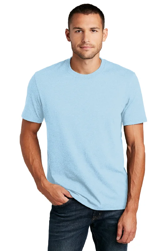 best short sleeve shirts for men’s wardrobe -District Mens Re-Tee Short Sleeve Crewneck T-Shirt - Crystal Blue