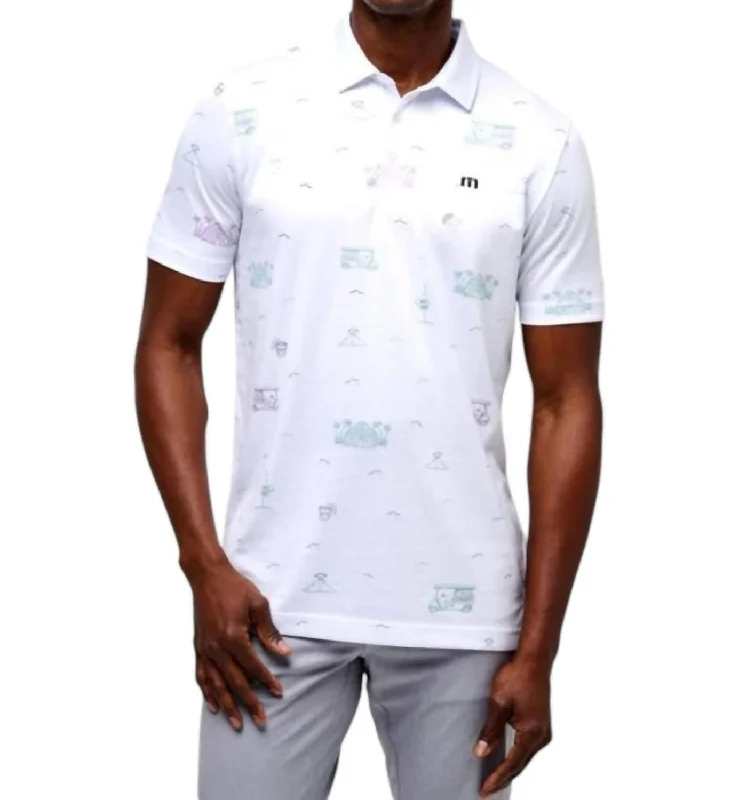 trendy summer short sleeve shirts for men -Tiki Mapes Shirt In White