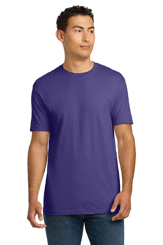 comfortable short sleeve polo shirts for hot weather -Next Level Mens Fine Jersey Short Sleeve Crewneck T-Shirt - Purple Rush