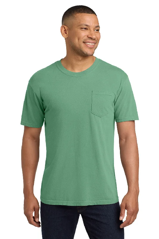 trendy short sleeve shirts with cool prints -Comfort Colors Mens Short Sleeve Crewneck T-Shirt w/ Pocket - Light Green