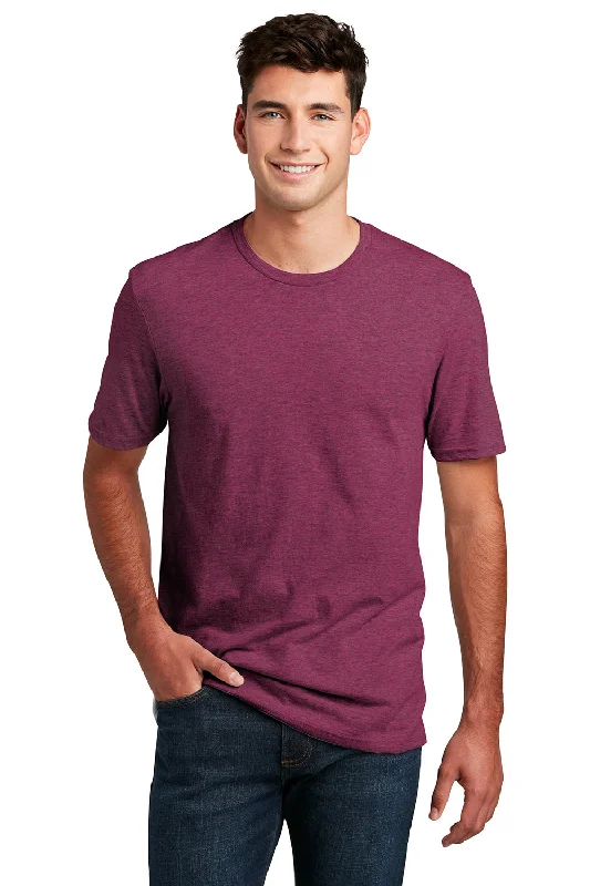 trendy and affordable short sleeve shirts for men -District Mens Perfect Blend Short Sleeve Crewneck T-Shirt - Raspberry Fleck