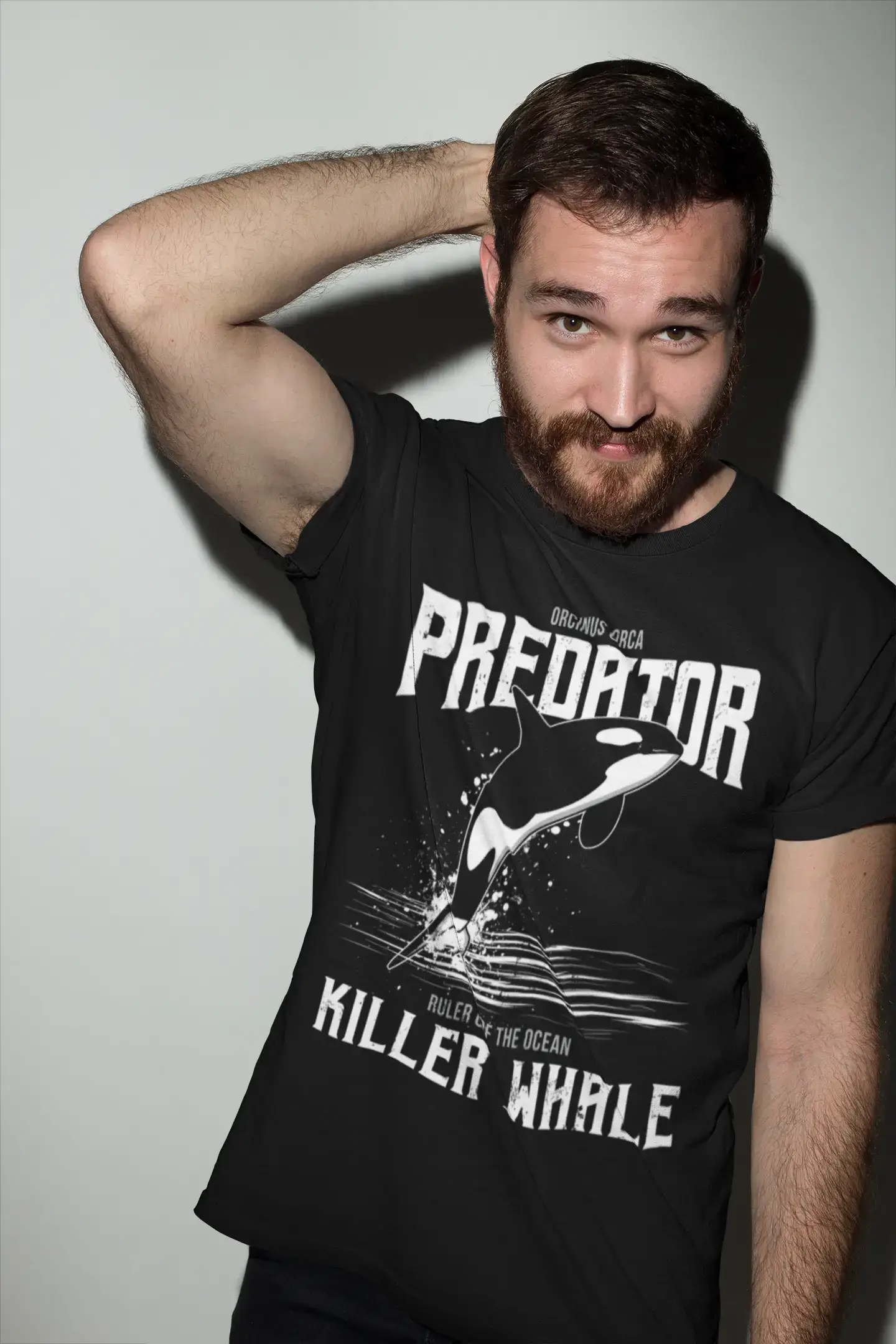 versatile short sleeve shirts for everyday use -ULTRABASIC Men's Graphic T-Shirt Predator Killer Whale - Ruler of the Ocean Shirt