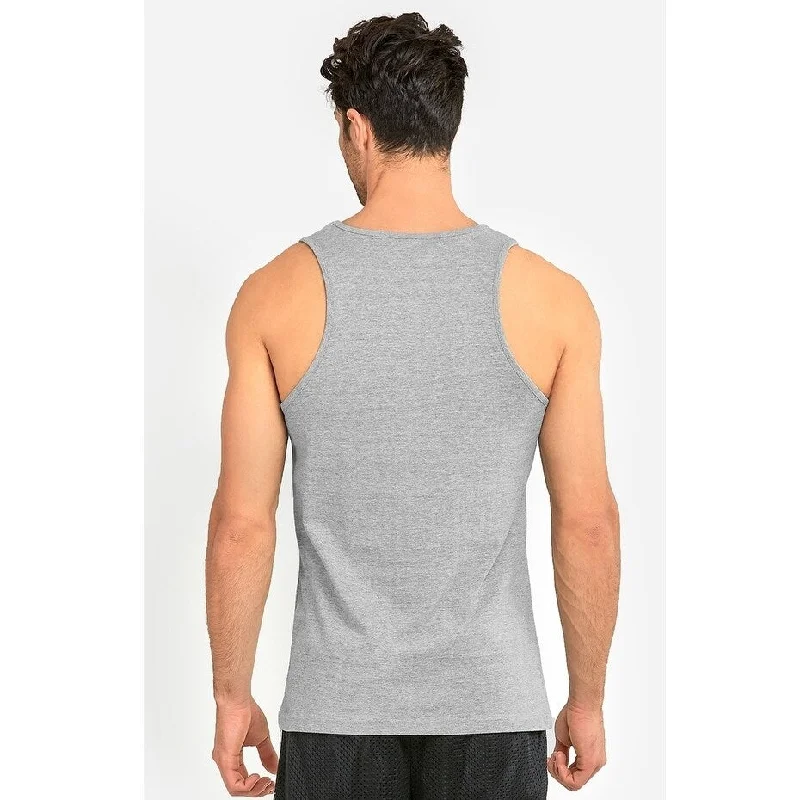 Men's checkered bomber jackets-KNOCKER Men's 2-PACK Cotton Tank Top - Heather Grey