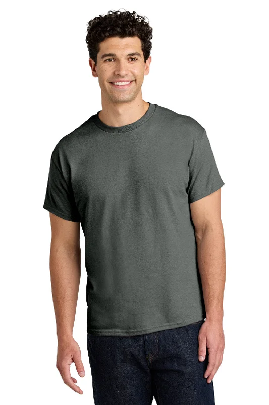 comfortable men’s short sleeve work shirts -Gildan Mens Short Sleeve Crewneck T-Shirt - Charcoal Grey