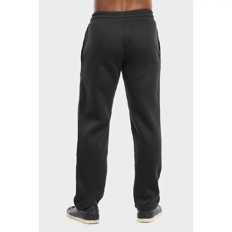 Men's slim puffer jackets-ET TU Men's Lightweight Long Fleece Sweat Pants - Black