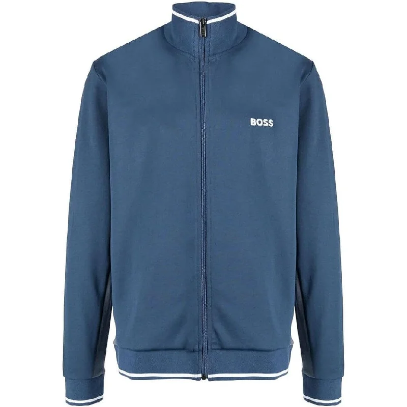 Men's hooded bomber jackets-Hugo Boss Men's Tracksuit Jacket, Spruce Blue