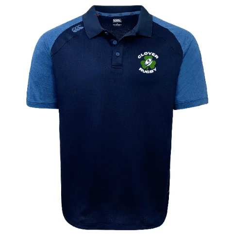 cool and casual short sleeve shirts for men -Clover Blue Eagles Rugby Elite Polo by Canterbury