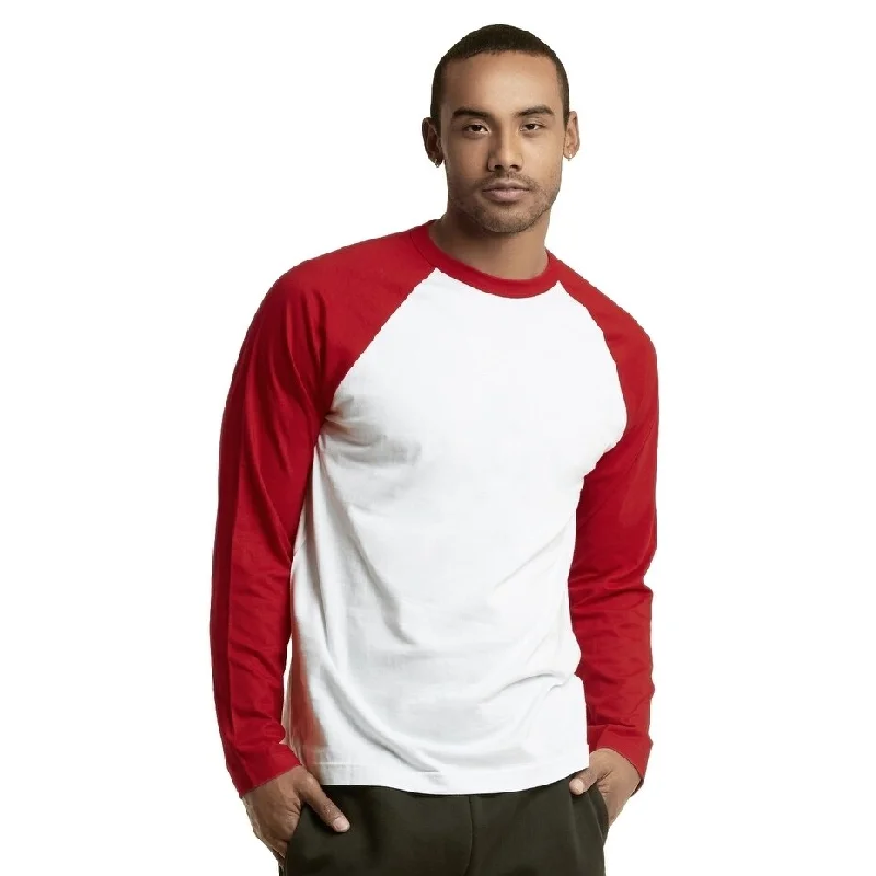 Men's thick fleece jackets-TOP PRO Men's Long Sleeve Baseball Tee - Royal White