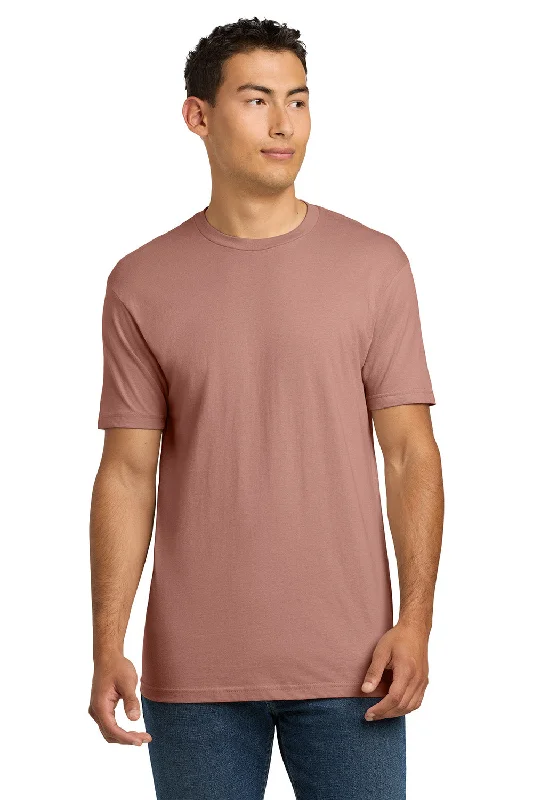 affordable summer short sleeve shirts for men -Next Level Mens Fine Jersey Short Sleeve Crewneck T-Shirt - Desert Pink