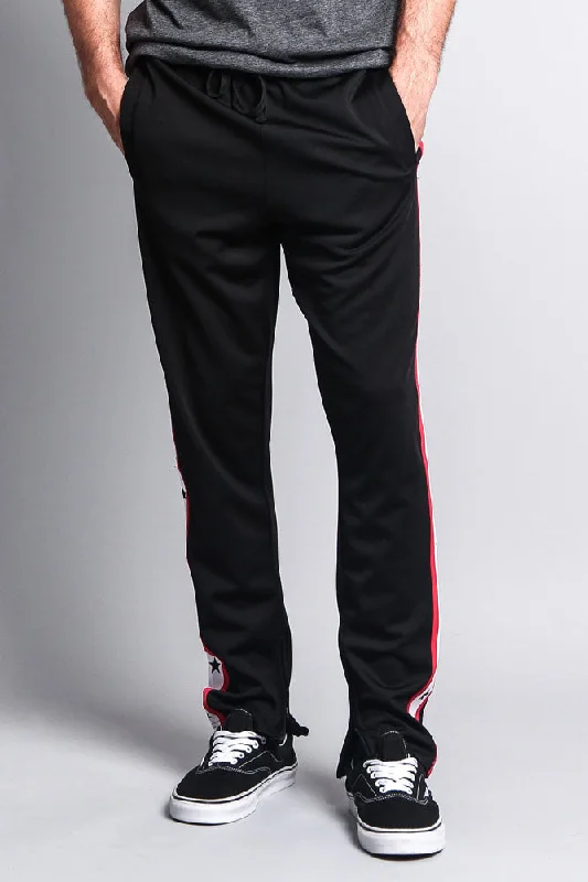 Men's pants with snug comfort-Men's Slim Fit Star Stripe Track Pants