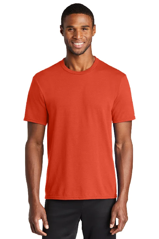 versatile short sleeve shirts for everyday use -Port & Company Mens Dry Zone Performance Moisture Wicking Short Sleeve Crewneck T-Shirt - Orange