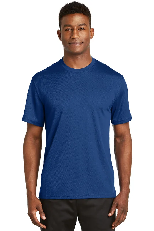 best short sleeve t-shirts for men’s fitness wear -Sport-Tek Mens Dri-Mesh Moisture Wicking Short Sleeve Crewneck T-Shirt - Royal Blue - Closeout