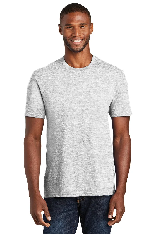 trendy short sleeve shirts for men with bold designs -Port & Company Mens Fan Favorite Short Sleeve Crewneck T-Shirt - Ash Grey - Closeout