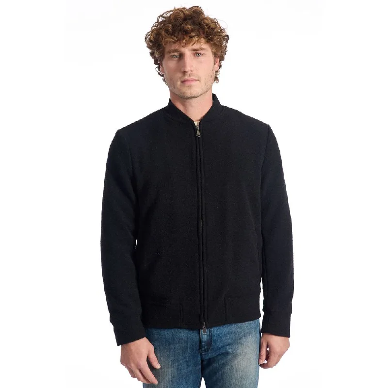 Men's hybrid puffer jackets-Roberto Pepe Luxury  Wool Men's Jacket