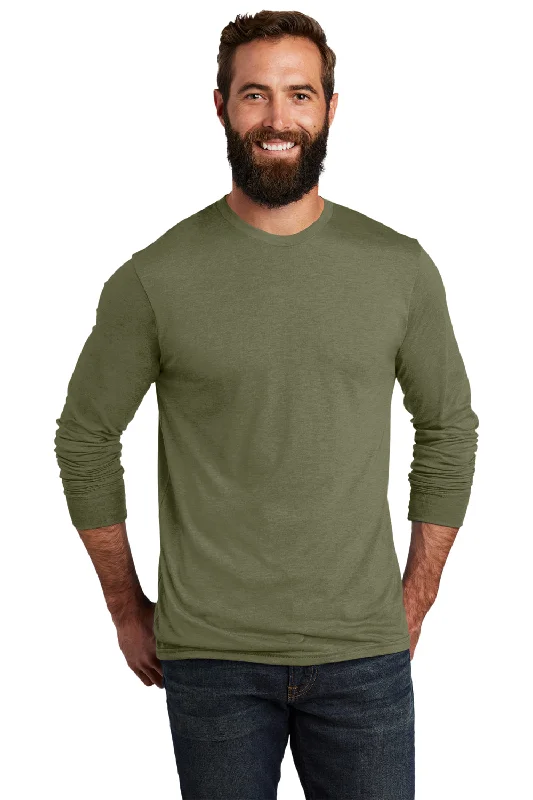 relaxed fit short sleeve t-shirts for casual wear -Allmade Mens Long Sleeve Crewneck T-Shirt - Olive You Green