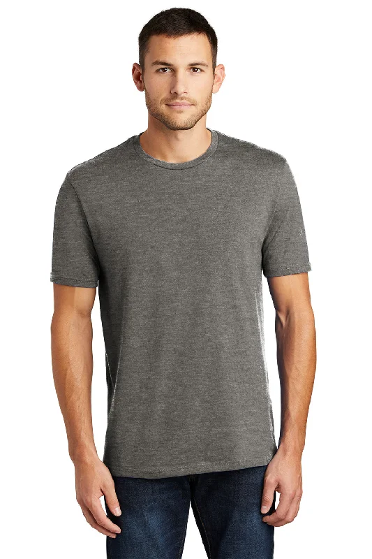 relaxed fit short sleeve t-shirts for casual wear -District Mens Perfect Weight Short Sleeve Crewneck T-Shirt - Heather Charcoal Grey