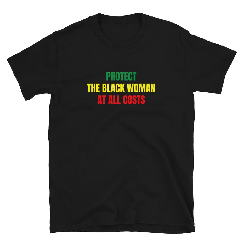 men’s printed short sleeve shirts for work -Protect The Black Woman T-Shirt