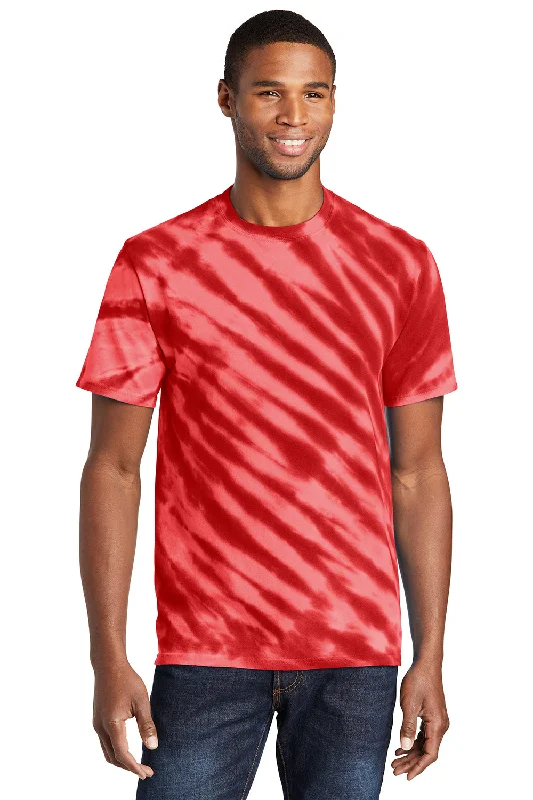 men’s stylish short sleeve shirts with logos -Port & Company Mens Tie-Dye Short Sleeve Crewneck T-Shirt - Red