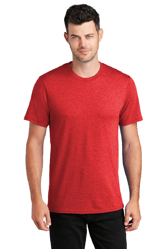 modern short sleeve shirts for everyday wear -Port & Company Mens Fan Favorite Short Sleeve Crewneck T-Shirt - Heather Bright Red