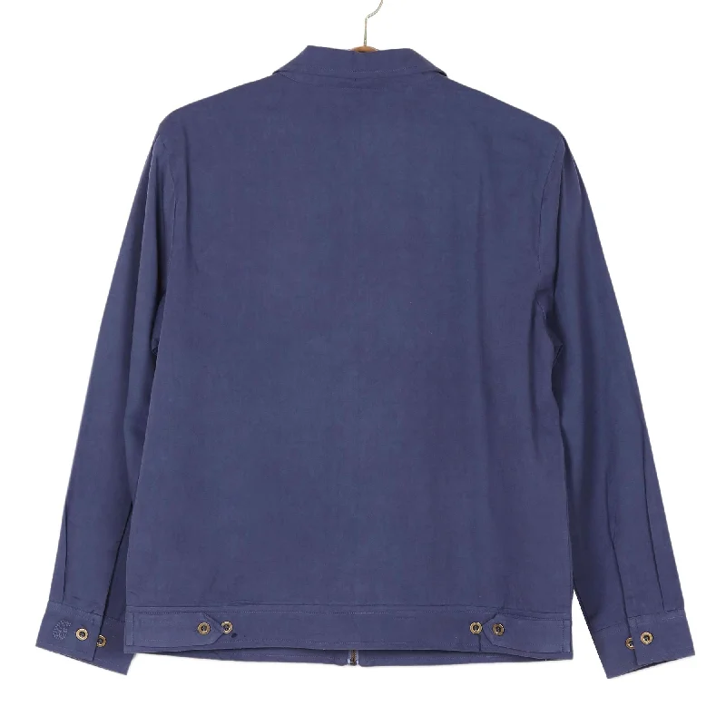 Men's colorful windbreaker jackets-Novica Handmade Breezy Day In Indigo Mens Cotton Jacket