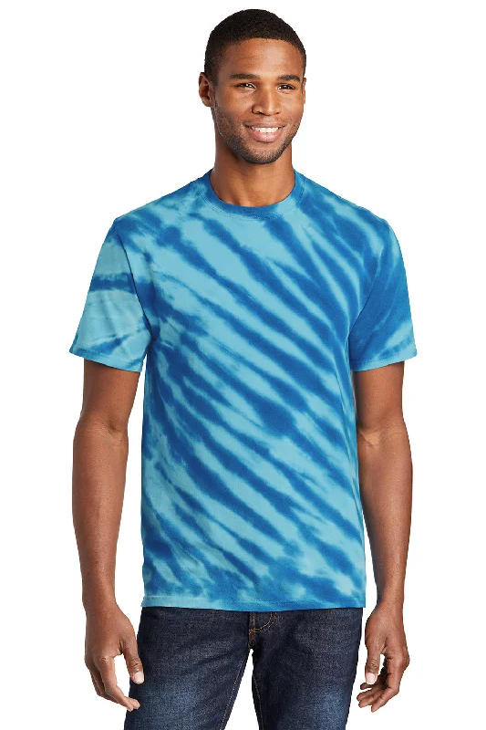 men’s comfortable and stylish short sleeve shirts -Port & Company Mens Tie-Dye Short Sleeve Crewneck T-Shirt - Royal Blue