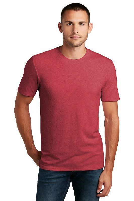 trendy and stylish short sleeve t-shirts for men -District Mens Flex Short Sleeve Crewneck T-Shirt - Heather Red - Closeout