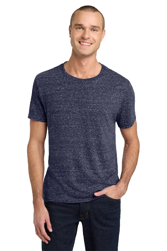 summer-ready short sleeve t-shirts for men -Jerzees Mens Vintage Snow Short Sleeve Crewneck T-Shirt - Heather Navy Blue