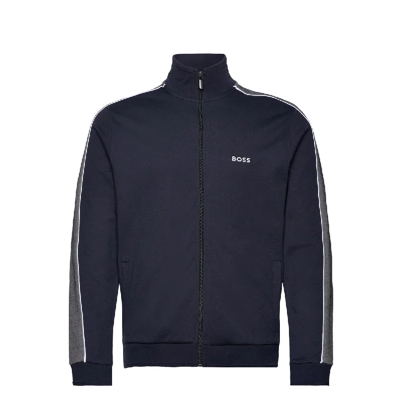 Men's faded denim jackets-Hugo Boss Men's Full Zip Tracksuit Jacket, Navy