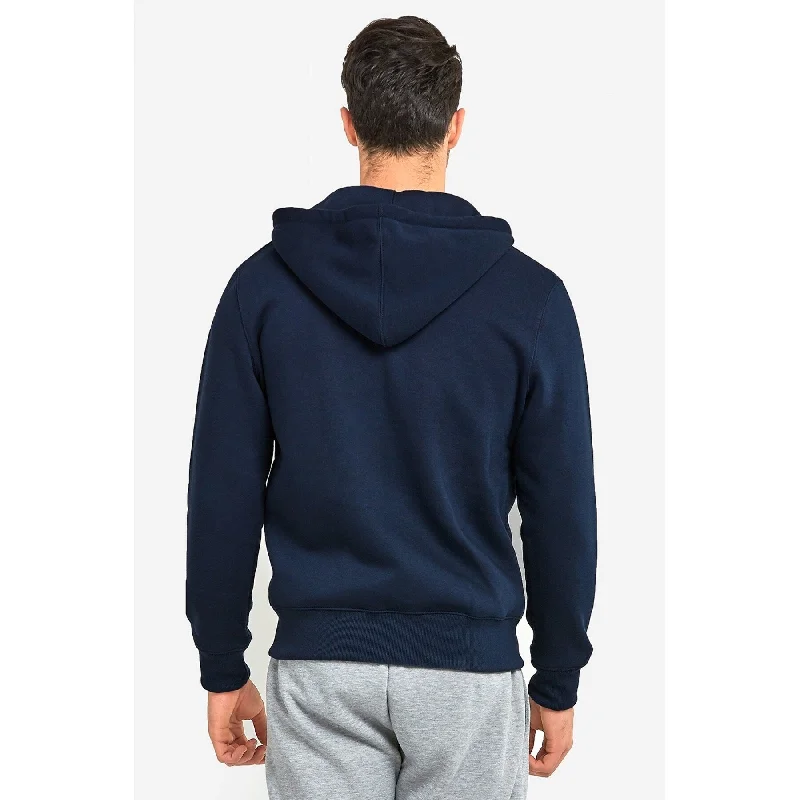 Men's fluffy fleece jackets-Men's Hooded Full Zip Solid Sweater