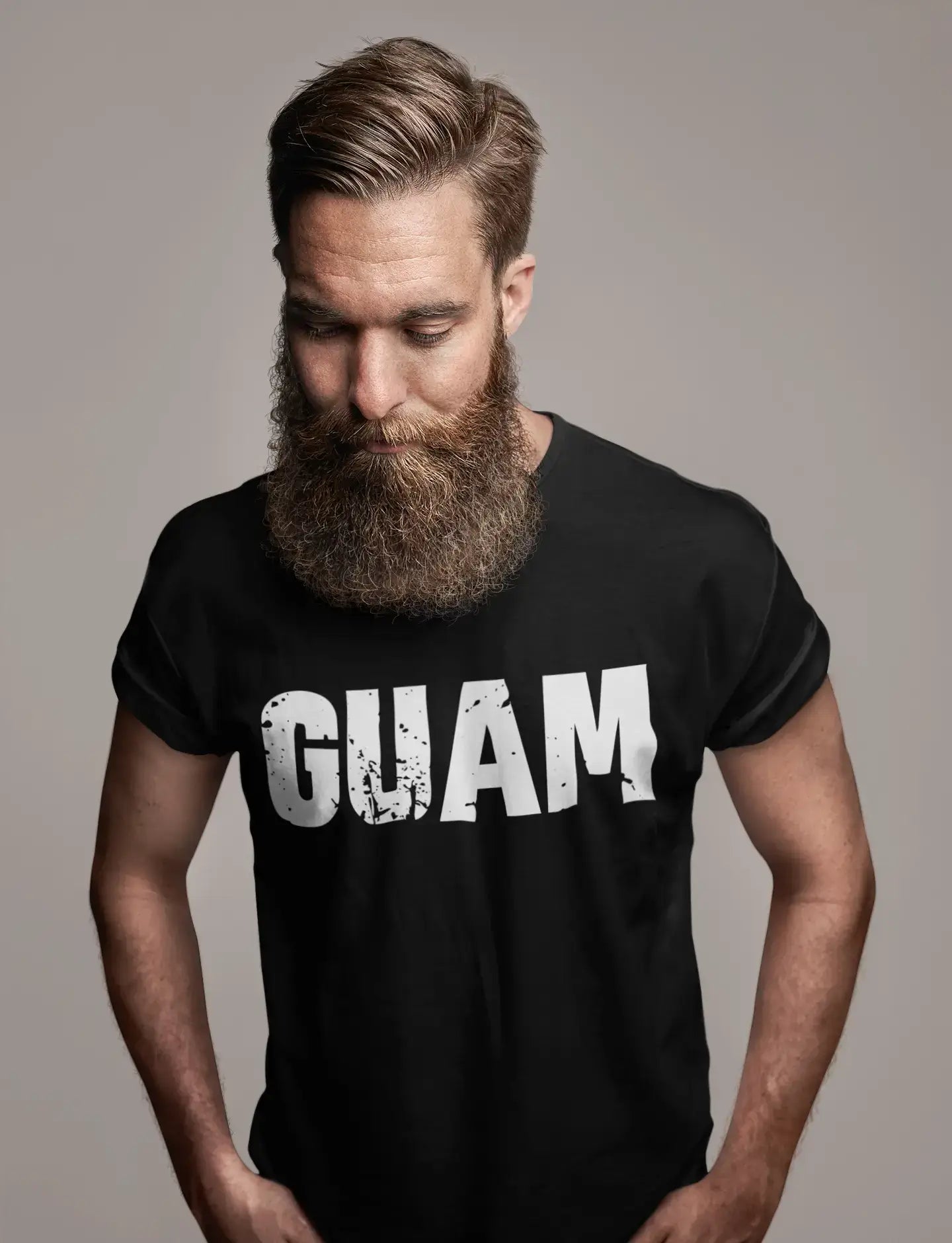 stylish and trendy short sleeve t-shirts for men -guam Men's T-Shirt Short Sleeve Round Neck Black t shirt for men