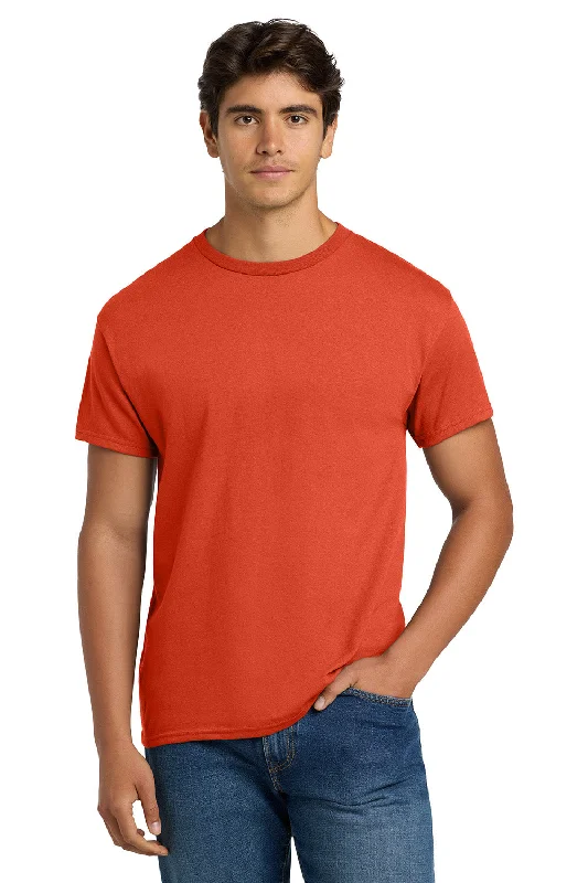 versatile short sleeve shirts for every occasion -Hanes Mens EcoSmart Short Sleeve Crewneck T-Shirt - Orange