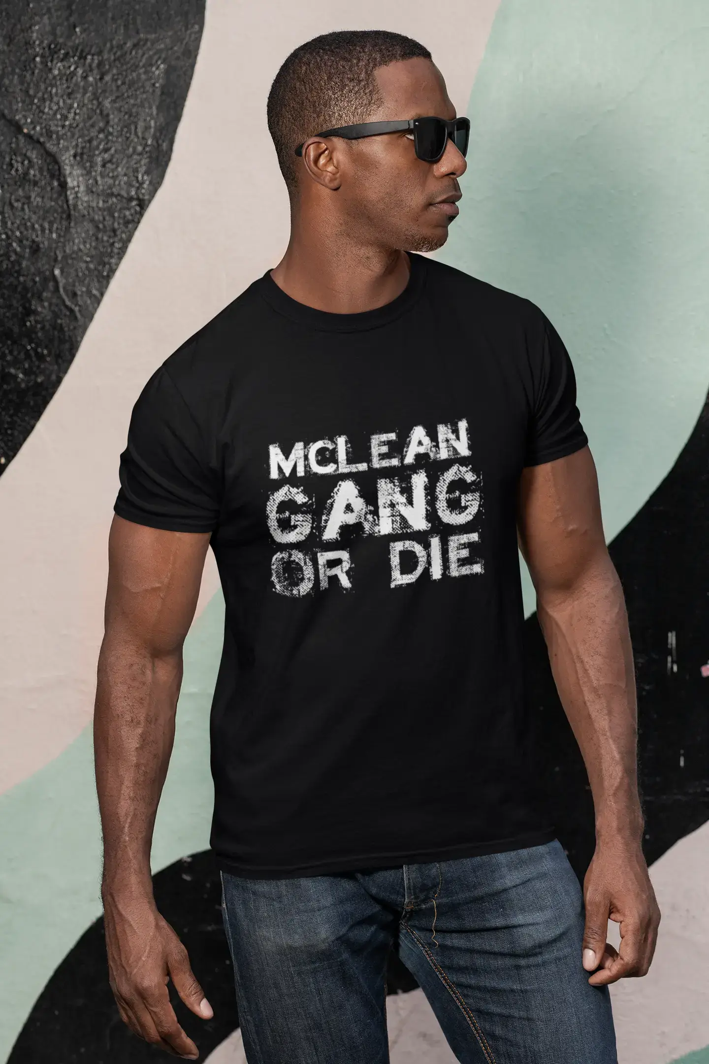 men’s everyday short sleeve t-shirts -MCLEAN Family Gang Tshirt, Men's Tshirt, Black Tshirt, Gift T-shirt 00033