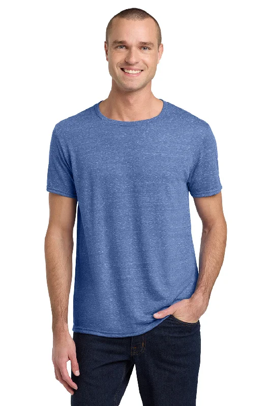 men’s long-lasting short sleeve t-shirts -Jerzees Mens Vintage Snow Short Sleeve Crewneck T-Shirt - Heather Royal Blue