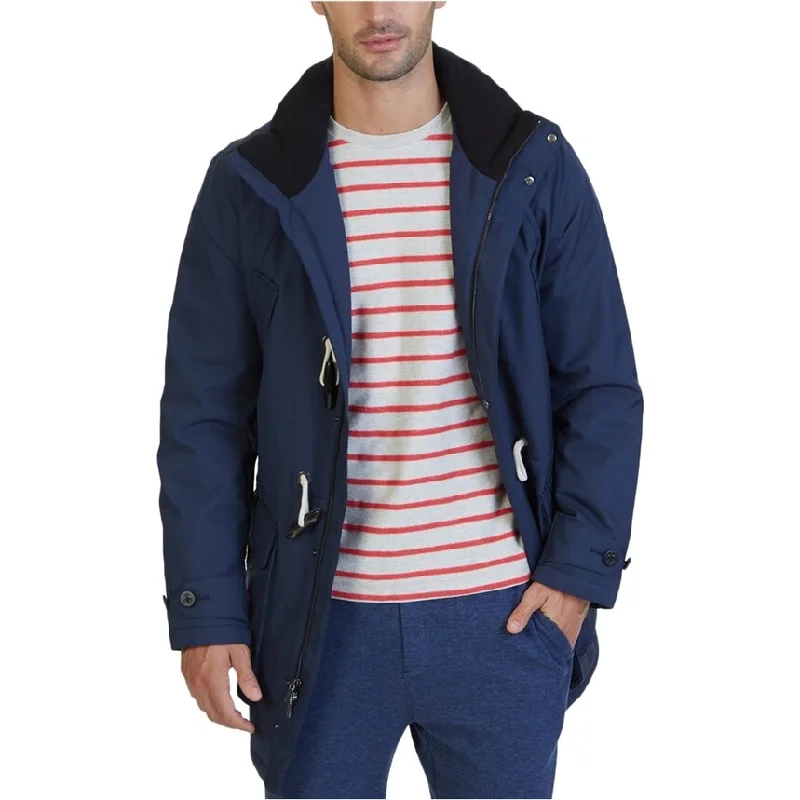 Men's chunky fleece jackets-Nautica Mens Weather Resistant Toggle Parka Coat, Blue, X-Large