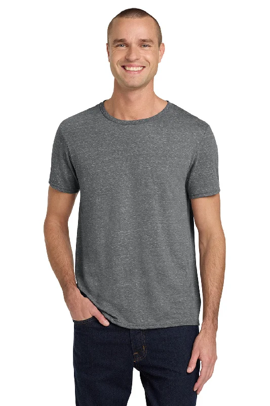 comfortable summer short sleeve polo shirts -Jerzees Mens Vintage Snow Short Sleeve Crewneck T-Shirt - Heather Charcoal Grey