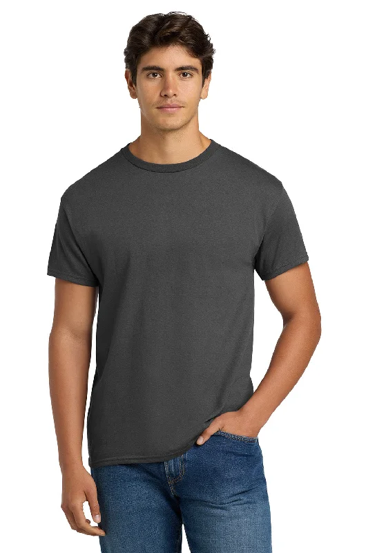 best short sleeve t-shirts for men’s fitness wear -Hanes Mens EcoSmart Short Sleeve Crewneck T-Shirt - Smoke Grey