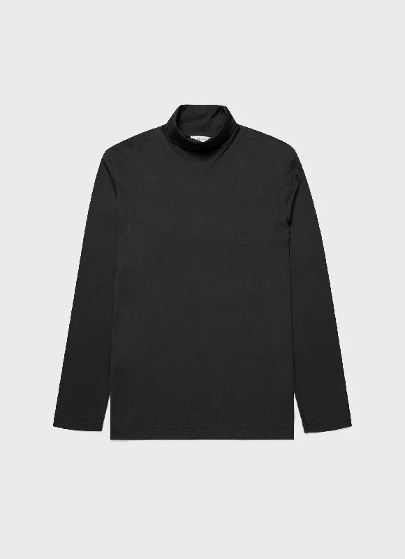 best short sleeve shirts for men’s wardrobe -Men's Long Sleeve Roll Neck in Black