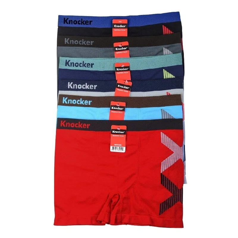 Men's quilted bomber jackets-Men's 6-PACK Seamless Boxer Briefs