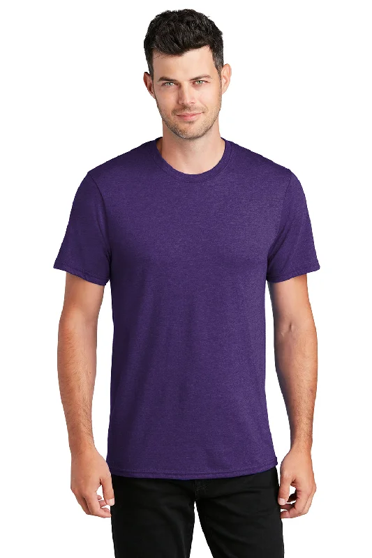 comfortable and stylish short sleeve shirts -Port & Company Mens Fan Favorite Short Sleeve Crewneck T-Shirt - Heather Team Purple