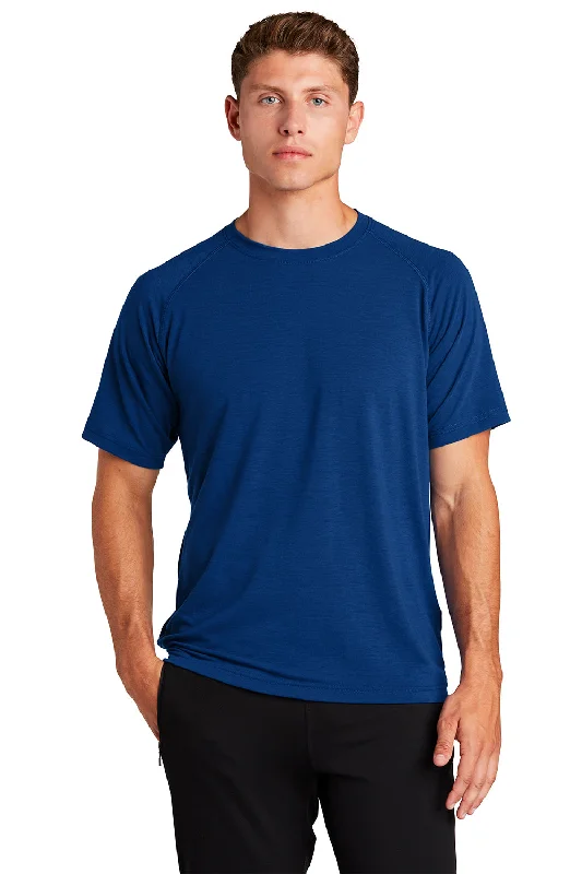 comfortable short sleeve polo shirts for hot weather -Sport-Tek Mens Ultimate Performance Moisture Wicking Short Sleeve Crewneck T-Shirt - True Royal Blue